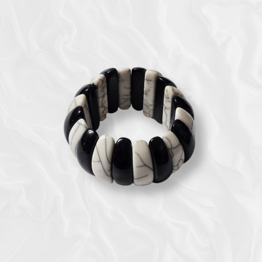 Black and White Elegant Stone Bracelet