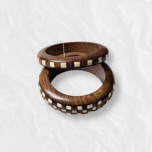 Wooden Opulence White Squares Unisex Bracelet