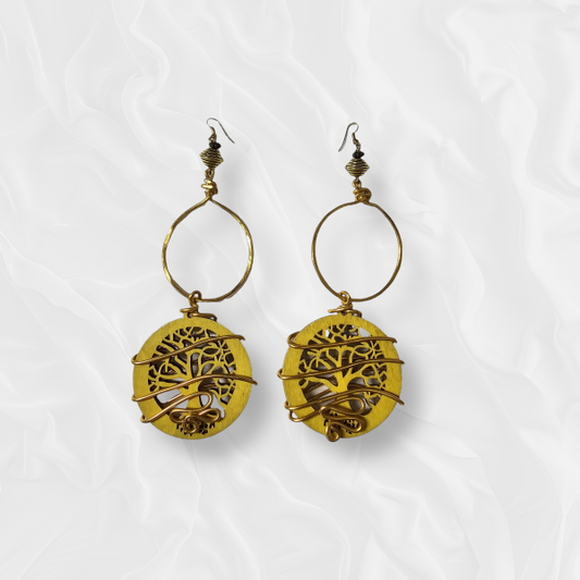 African Drop Tree of Life Earrings