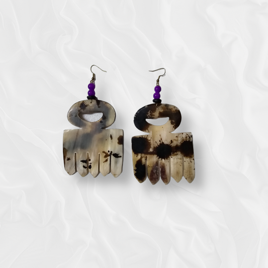 African Shape Speckled Earrings