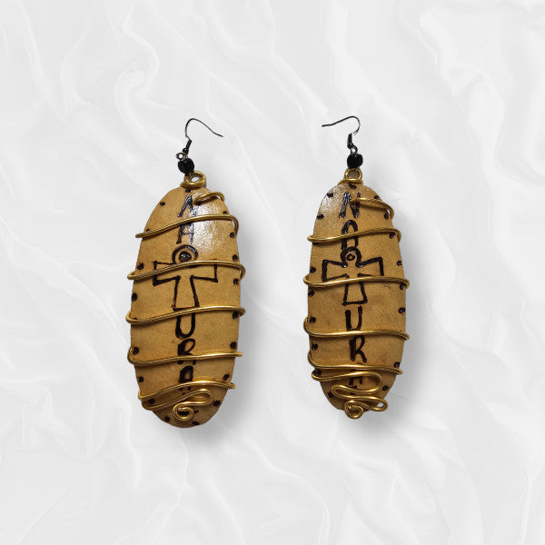 Bamboo Cross Drop Earring