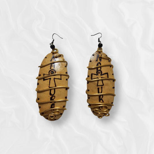 Bamboo Cross Drop Earring