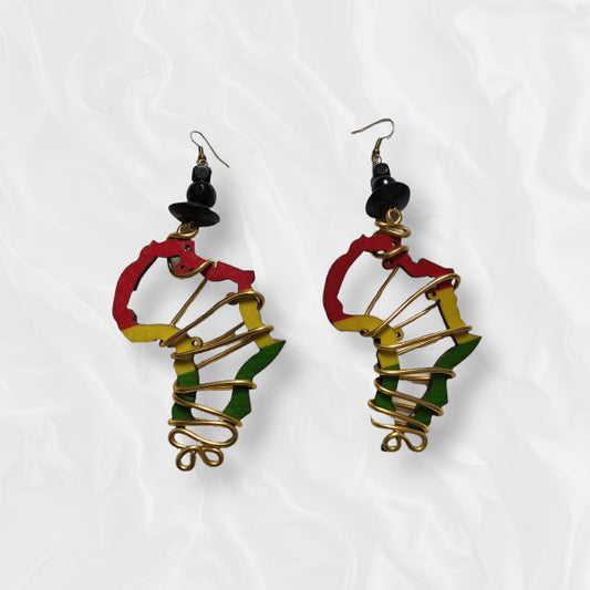 African Shaped Drop Earring