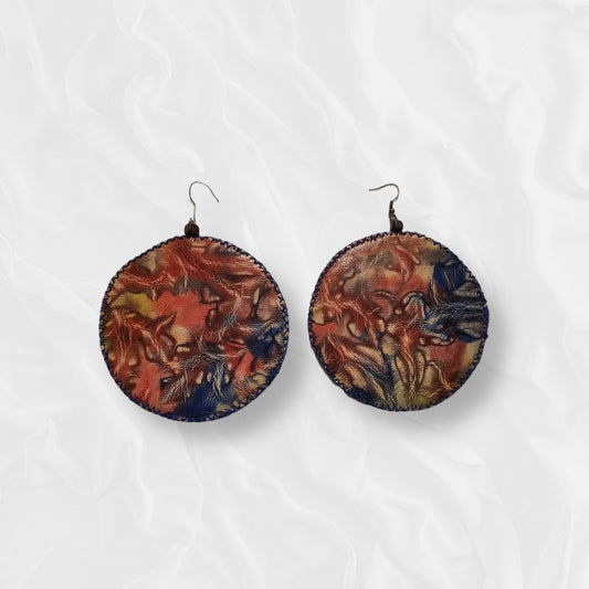African Drop Rounded Splatter Pattern Earrings