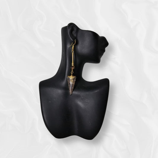 African Large Drop Triangular Based Earrings