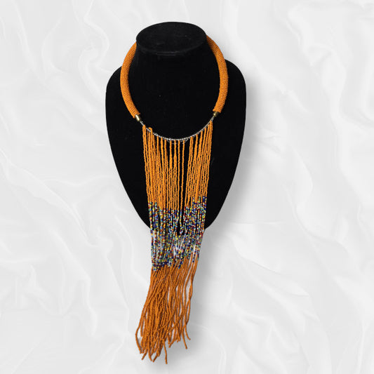 Yellow Drop Beaded Multicolor Accents Necklace (Copy)