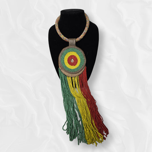 African Coloured Beaded Necklace